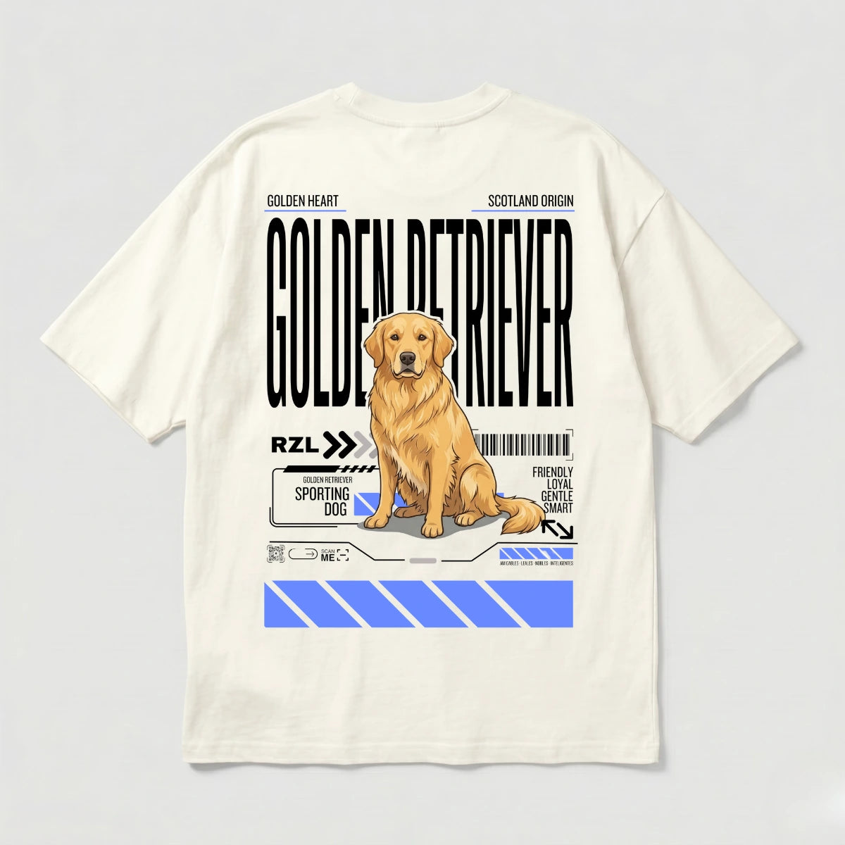 Camiseta Estampada Golden Retriever - Oversize de RazasLovers, transpirable, suave