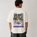 Camiseta Estampada Jack Russel - Oversize de RazasLovers, Blanco hueso, transpirable, suave