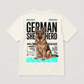 Camiseta Estampada German Shepherd - Regular de RazasLovers, Blanco hueso, transpirable, suave