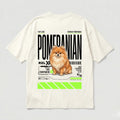 Camiseta Estampada Pomeranian - Oversize de RazasLovers, Blanco hueso, transpirable, suave
