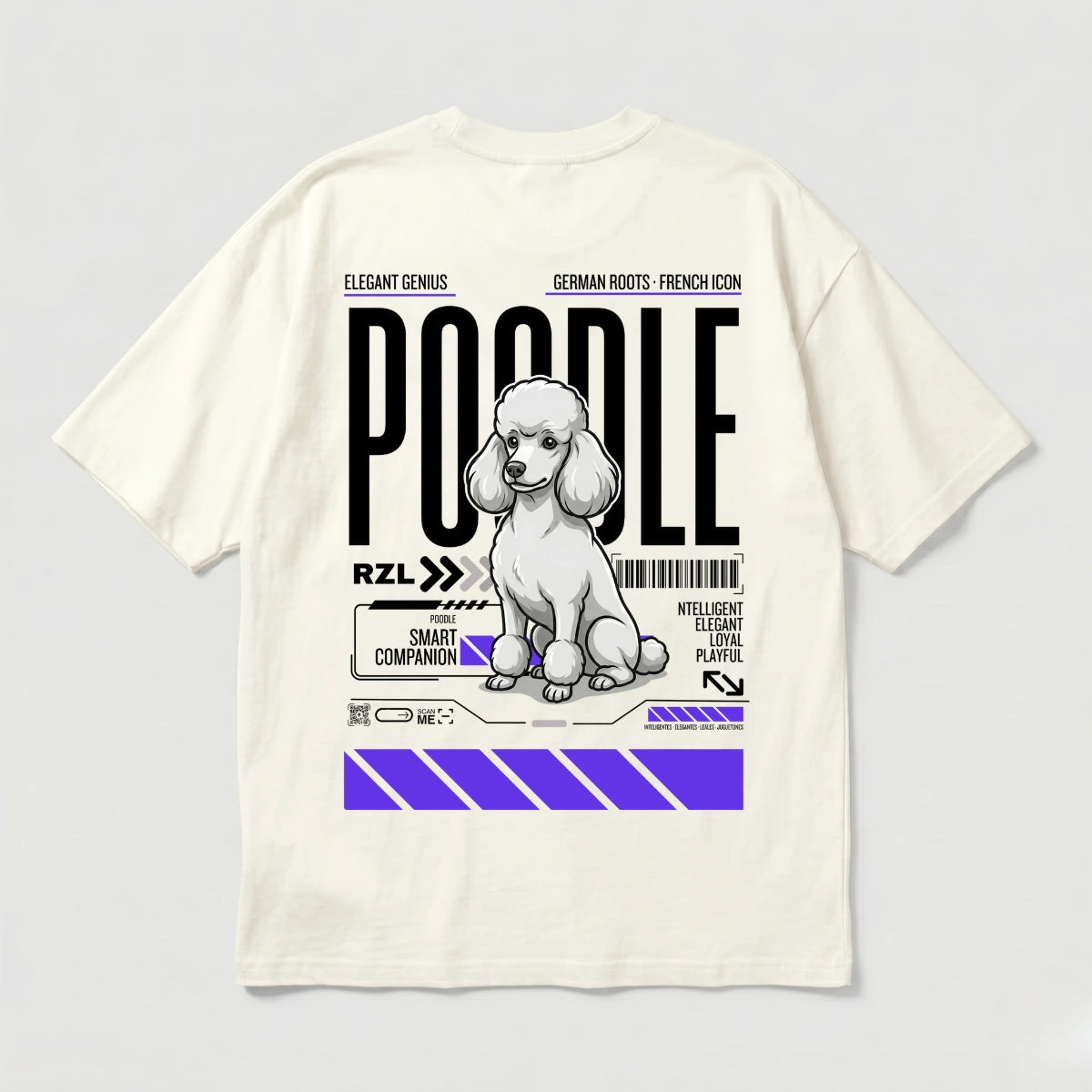 Camiseta Estampada Poodle - Oversize de RazasLovers, transpirable, suave