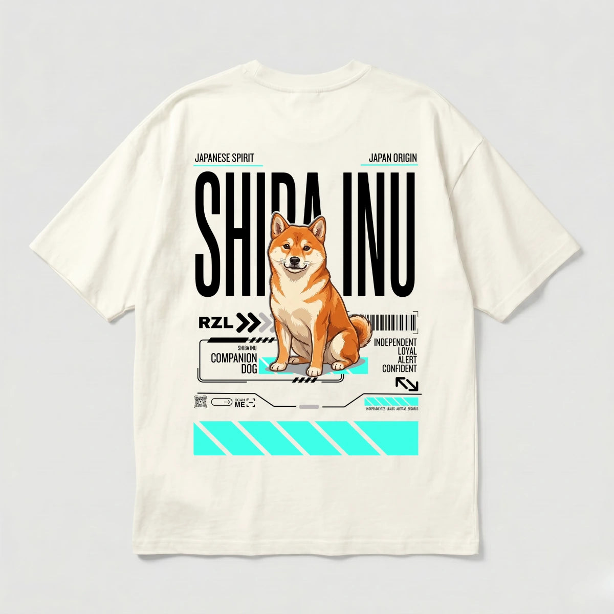 Camiseta Estampada Shiba Inu - Oversize de RazasLovers, transpirable, suave