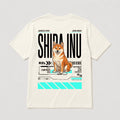 Camiseta Estampada Shiba Inu - Regular de RazasLovers, Blanco hueso, transpirable, suave