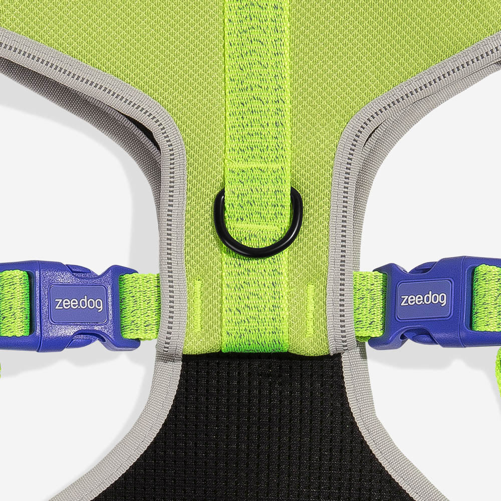 Pechera Airmesh Harness NOX LUMEN para perros de ZEEDOG, verde, morado, acolchado, transpirable, vista principal