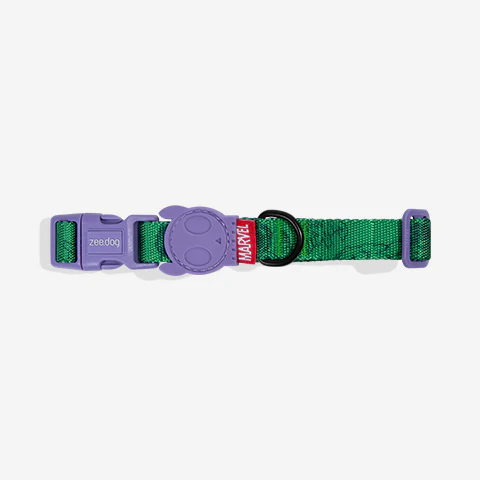 Collar HULK para perros de ZEEDOG, verde, morado, cierre de seguridad, ajustable