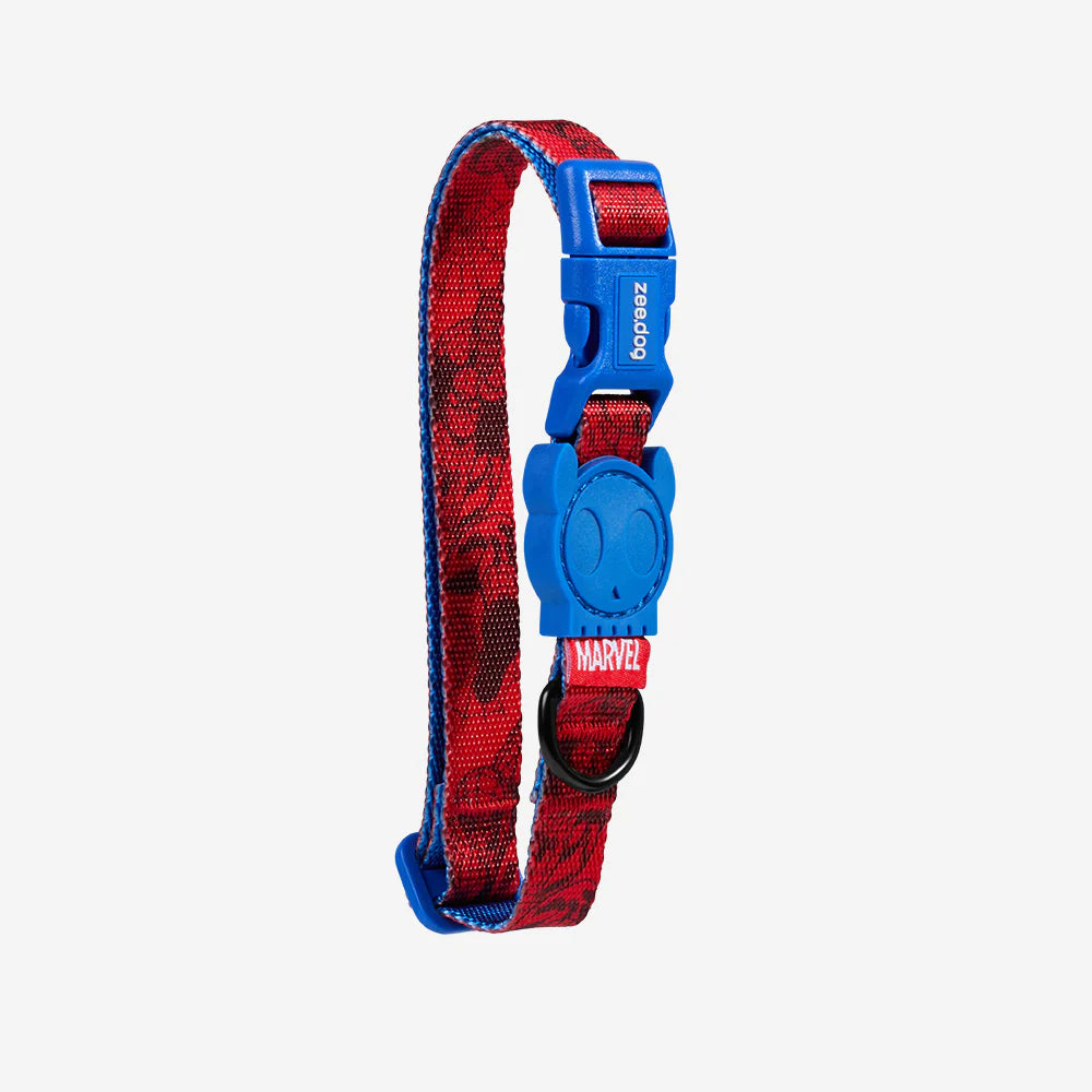 Collar SPIDERMAN para perros de ZEEDOG, azul, rojo, cierre de seguridad, ajustable, vista principal