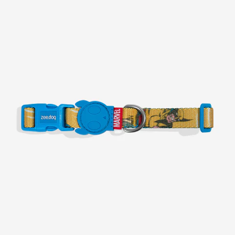 Collar WOLVERINE para perros de ZEEDOG, amarillo, azul, cierre de seguridad, ajustable