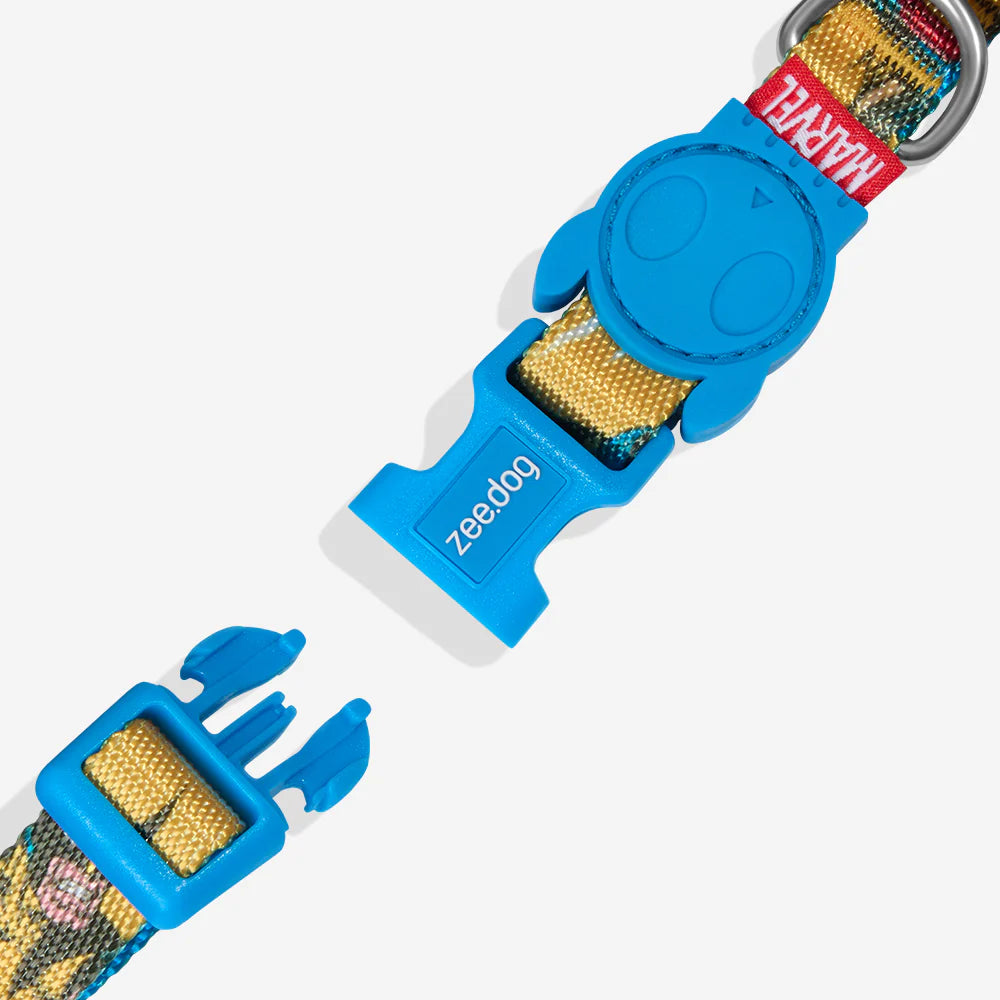 Collar WOLVERINE para perros de ZEEDOG, amarillo, azul, cierre de seguridad, ajustable, vista principal