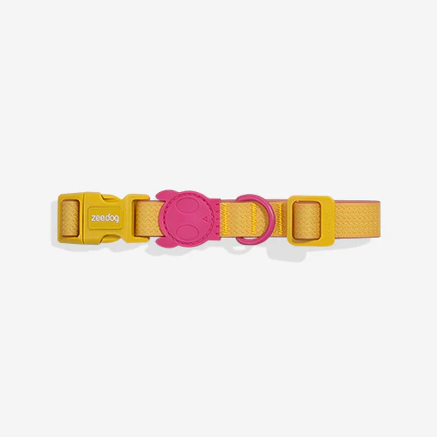 Collar Neopro® Lyra para perros de ZEEDOG, amarillo, rosa, resistente al agua, completamente ajustable