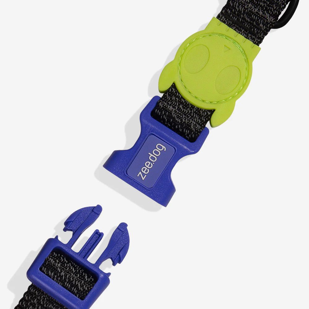 Collar NOX reflectivo para perros de ZEEDOG, verde, negro, morado, reflectante, cierre de seguridad, vista principal