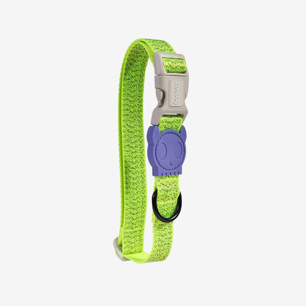 Collar NOX LUMEN reflectivo para perros de ZEEDOG, azul, verde, morado, cierre de seguridad, vista principal