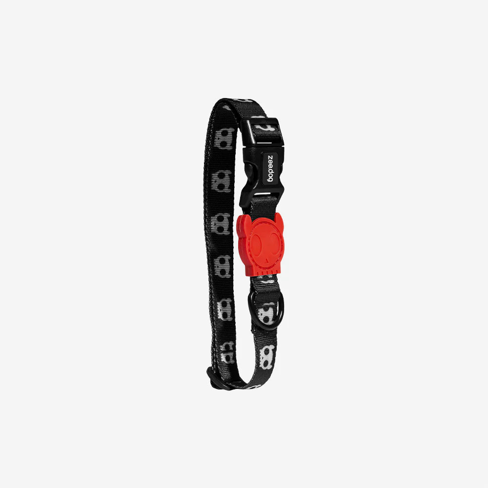Collar Skull para perros de ZEEDOG, naranja, negro, blanco, completamente ajustable, poliéster, vista principal