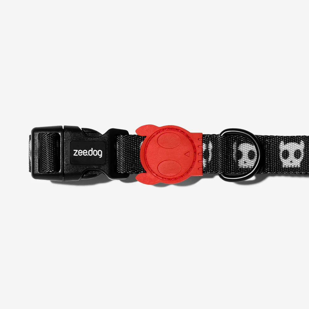 Collar Skull para perros de ZEEDOG, naranja, negro, blanco, completamente ajustable, poliéster, vista principal