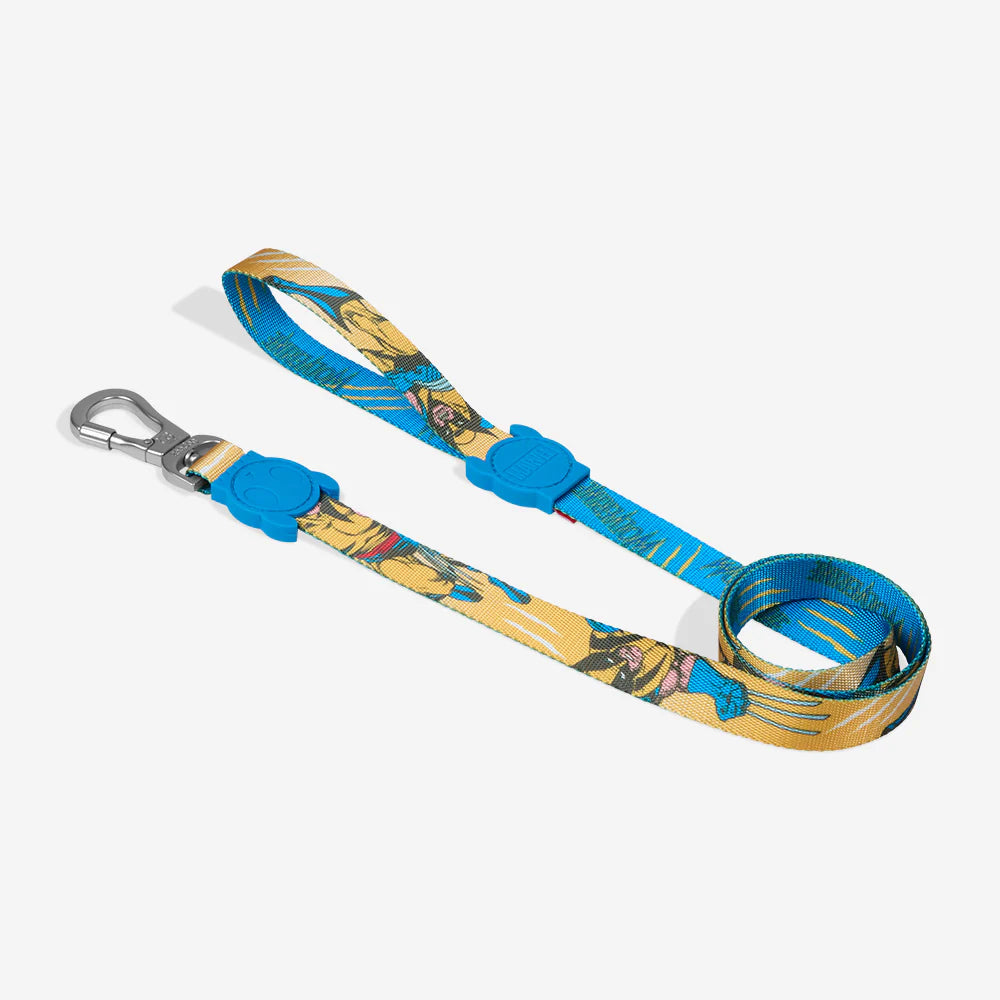 Correa WOLVERINE para perros de ZEEDOG, amarillo, azul, cierre de seguridad, poliéster