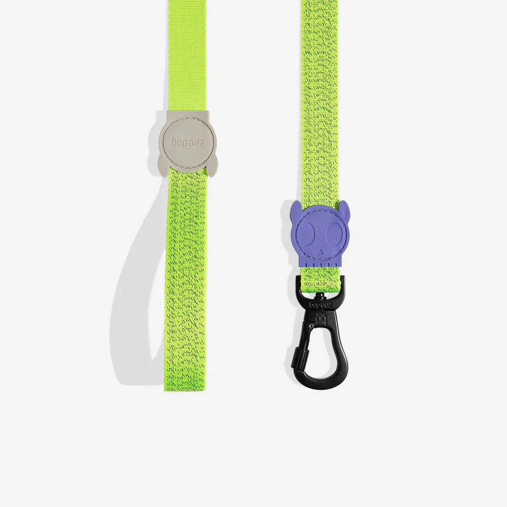 Correa NOX LUMEN reflectiva para perros de ZEEDOG, verde, morado, poliéster, suave, vista principal