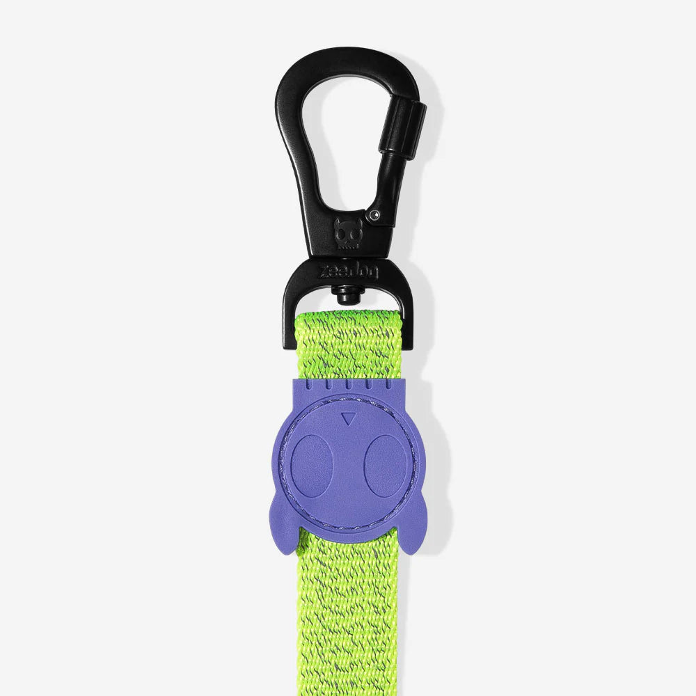 Correa NOX LUMEN reflectiva para perros de ZEEDOG, verde, morado, poliéster, suave, vista principal