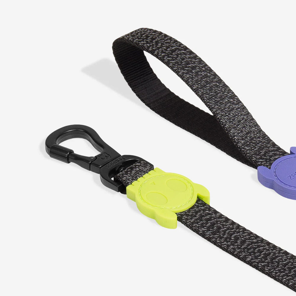 Correa NOX reflectiva para perros de ZEEDOG, verde, negro, morado, poliéster, suave, vista principal