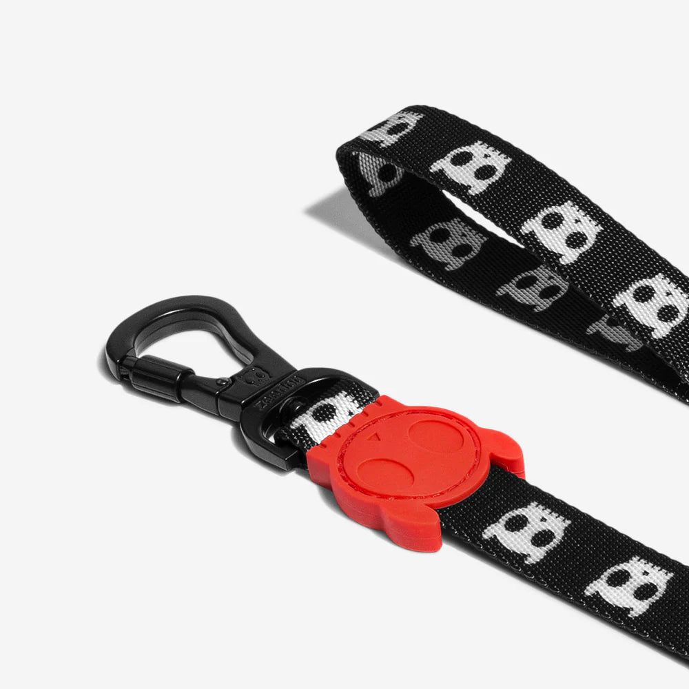 Correa Skull para perros de ZEEDOG, negro, blanco, rojo, poliéster, suave
