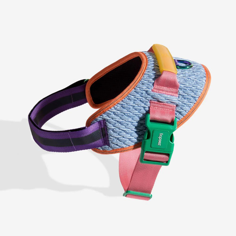 Flyharness Galaxy - Arnés para perros de ZEEDOG, arcoíris, azul, morado, reflectante, acolchado, vista principal