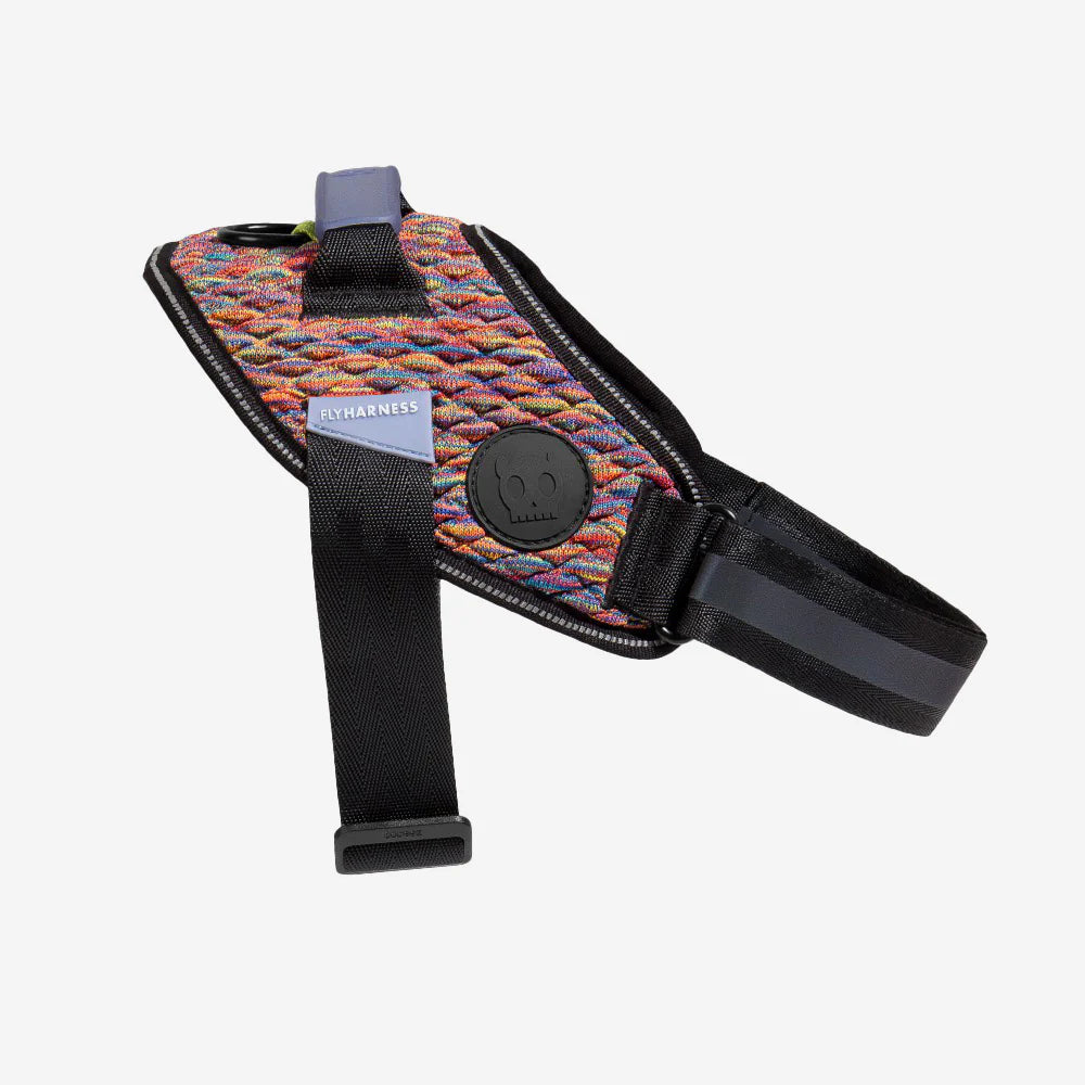 Flyharness VORTEX - Arnés para perros de ZEEDOG, arcoíris, reflectante, acolchado