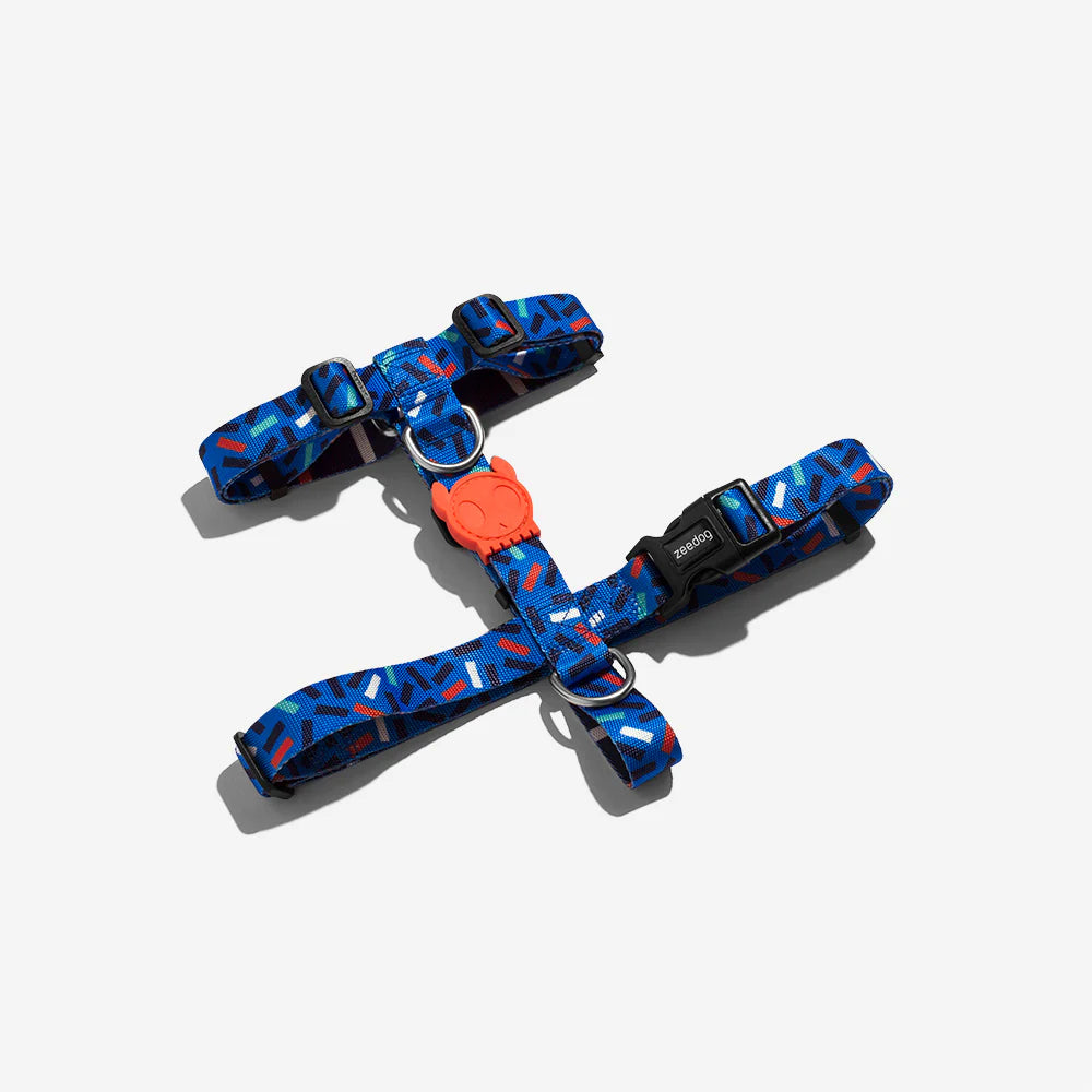 H-Harness Atlanta - Arnés en H para perros de ZEEDOG, naranja, azul, blanco, poliéster, vista principal