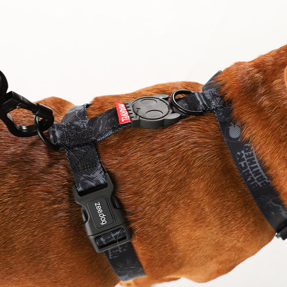 H-Harness BLACK PANTHER - Arnés en H para perros de ZEEDOG, negro, gris, poliéster, suave, vista principal