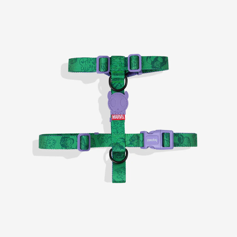 H-Harness HULK - Arnés en H para perros de ZEEDOG, verde, morado, poliéster, suave