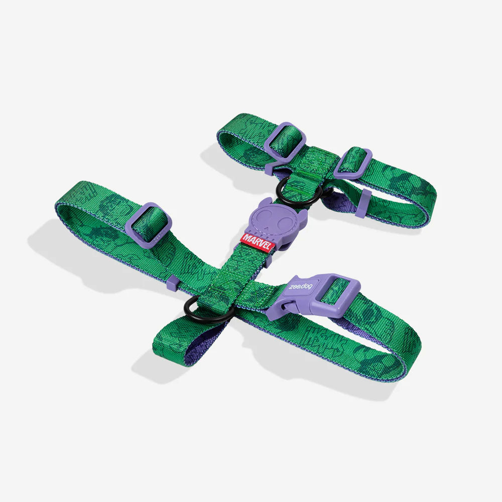 H-Harness HULK - Arnés en H para perros de ZEEDOG, verde, morado, poliéster, suave, vista principal
