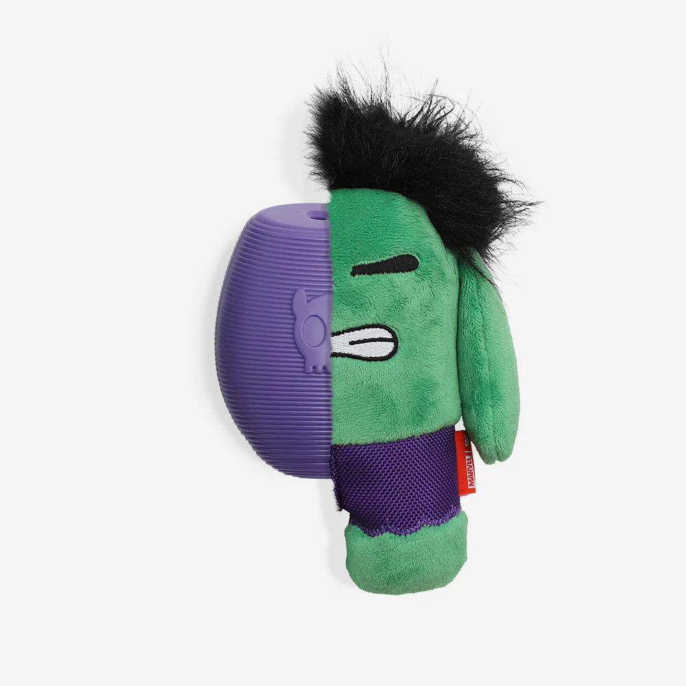 Juguete peluche Hulk para perros 2 en 1 de ZEEDOG, verde, morado, suave