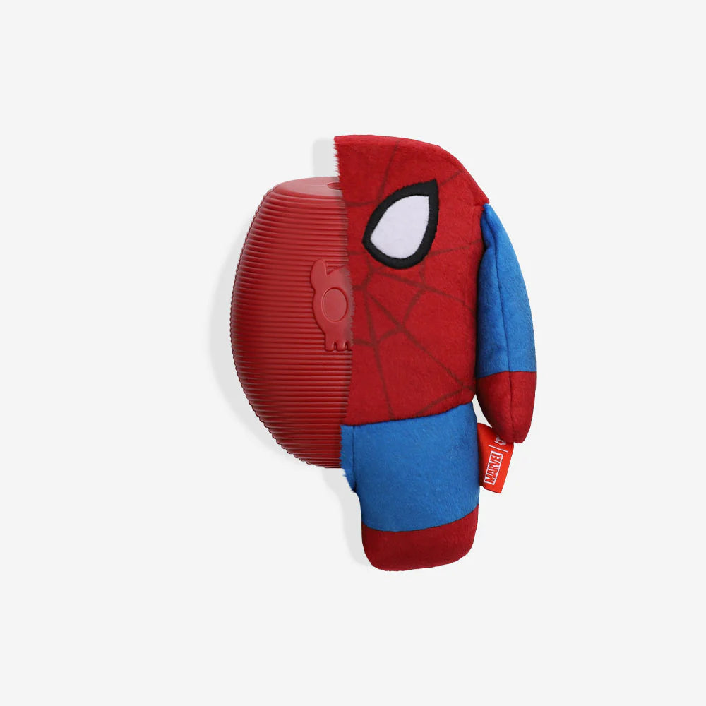Juguete peluche Spiderman para perros 2 en 1 de ZEEDOG, rojo, suave