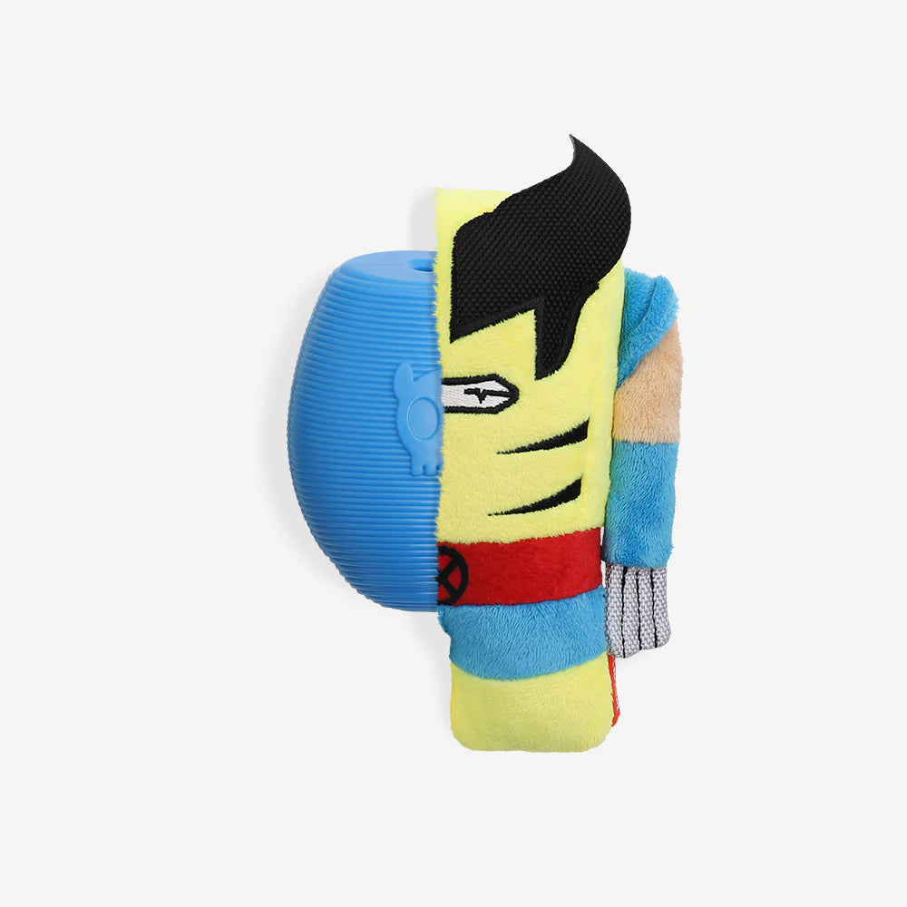 Juguete peluche Wolverine para perros 2 en 1 de ZEEDOG, azul, suave